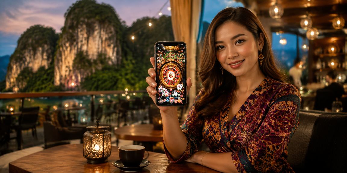 A player using an online lottery app in Ipoh